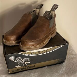 Georgia Boot women’s Tan Leather Slip-On Boots